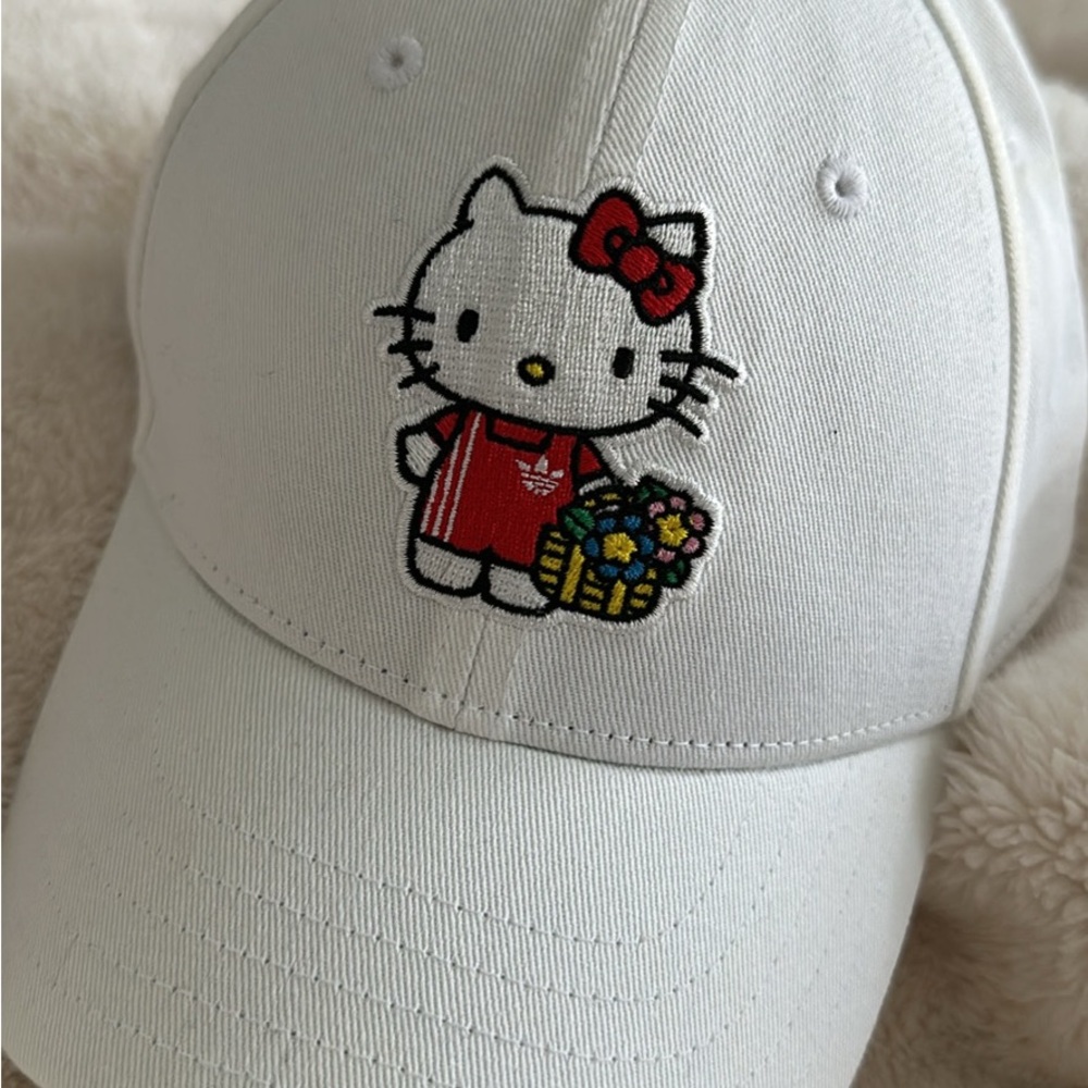 Adidas White Cap with Floral Embroidery
